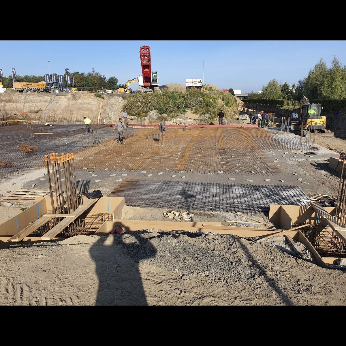 Wapeningsnet klaar voor een betonstort